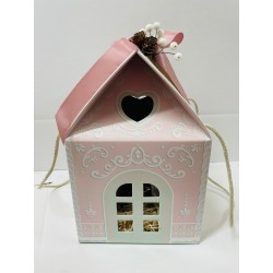 Cesto casetta rosa